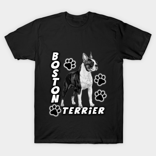 boston terrier dog love T-Shirt by alaarasho